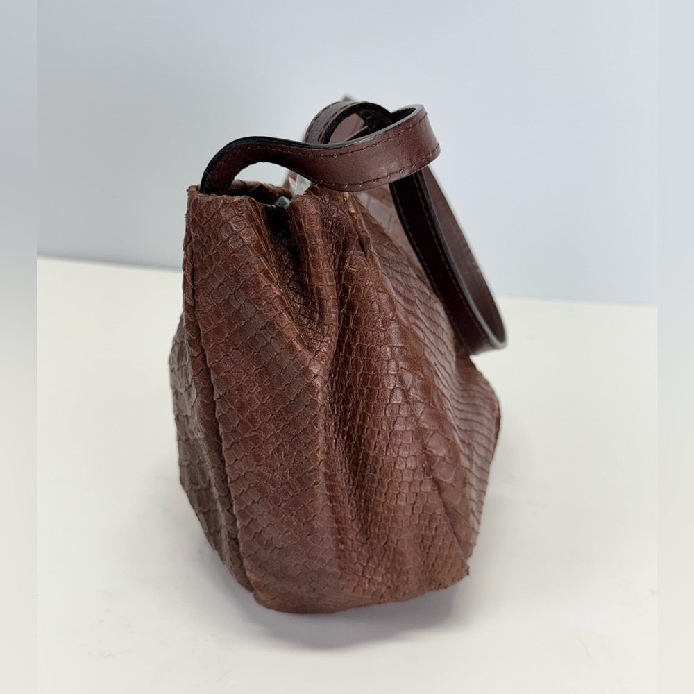 MARTINA CAPONI Brown reptile imprinted leather small shoulder bag - Picture 9 of 11